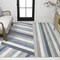 Jonathan Y Retro Rainbow Contemporary Stripe Blue/Cream/Gray 3 ft. x 5 ft. Area Rug DZC102B-3 - alternate 1