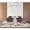 Homeroots 39" Off White And Off White And Brass Rounded Concrete Dining Table 486036 - alternate 2