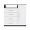 Homeroots 36" White and Gray Four Drawer Combo Dresser 534944 - alternate 1