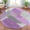 Homeroots 8' Purple And Gray Round Abstract Washable Indoor Outdoor Area Rug 632181 - alternate 6