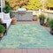 Homeroots 3' X 5' Teal Blue Linen And Pale Aqua Abstract Washable Indoor Outdoor Area Rug 630909 - alternate 2