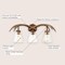 Jonathan Y Wyatt 25.5" 3-Light Southwestern Bohemian Resin/Seeded Glass Faux Antler LED Vanity Light, Brown Wood JYL6309A - alternate 4
