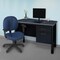 Regency Mesa Steel Single Pedestal Teacher's Office Desk 48in x 30in - Grey Top, Black Base 66348SPGYBK - alternate 4