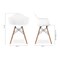 Homeroots White And Natural Heavy Duty Plastic And Solid Wood Dining Arm Chair 520283 - alternate 5