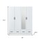 Homeroots 74" White Mirrored Four Door Four Drawer Combo Dresser 569292 - alternate 4