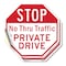 Signmission Stop No Thru Traffic Private Drive, 4 inch X 4 inch, Vinyl Decal, 2PK OC-D-2PACK-4-223 - alternate 1