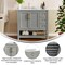 Flash Furniture Vega 36in. Vanity w/Sink, Cabinet w/Gold Hardware, Open Shelf & 3 Drawers, Marble Counter, Gry/Wht FS-VEGA36-KD-GY-HDGLD-GG - alternate 8