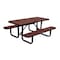 Leisure Craft 6' Standard Picnic Table, Perforated Metal, Portable, Brown T6XPP-PERF-BROWN - alternate 1