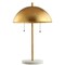 Jonathan Y Ella 20.7" Dome Metal with Marble Base LED Table Lamp, Gold/White JYL1071A - alternate 4