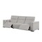 Homeroots 110" Light Gray Top Grain Leather Reclining Metal USB Sofa 720303 - alternate 4