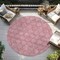 Homeroots 8' Pink And Purple Round Geometric Washable Indoor Outdoor Area Rug 613568 - alternate 5
