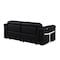 Homeroots 73in Black Italian Leather Power Reclining Loveseat 720484 - alternate 2