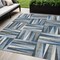 Homeroots 5' X 8' Denim Blue Gray And Ivory Geometric Washable Indoor Outdoor Area Rug 598251 - alternate 1