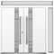 Vdomdoors Metal Double Doors Deux 1713 White Enamel Frosted Glass 1 Sidelight and Top Transom Entry Modern Pa DEUX1713DEXD-BEM-W72+12xH96+14-LH-O - alternate 1