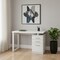 Homeroots 47" White Computer Desk With Three Drawers 489923 - alternate 3