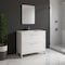 Homeroots 40" White Wood Freestanding Bathroom Vanity With White Sink And Two Drawers 627402 - alternate 4