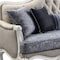 Homeroots 88" Cream Linen Damask Sofa And Toss Pillows With White Legs 491311 - alternate 4