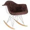 Leisuremod Wilson Velvet Eiffel Base Rocking Chair, Coffee Brown WR25VBR - alternate 1