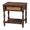 Baxton Studio Roden Transitional Dark Brown Nightstand with Rattan 247-13771-ZORO - alternate 1