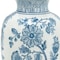 Homeroots 9" Light Blue And White Floral Round Porcelain Jar 565447 - alternate 3
