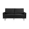 Homeroots 69" Black Velvet Sofa With Dark Brown Legs 543716 - alternate 1