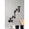 Kingston Brass Wall Mount Pot Filler Faucet with Knurled Handle, Oil Rubbed Bronze KS2105RKZ - alternate 3