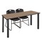 Regency Kee Training Table W/ 2 Zeng Chairs, 60 in W, 24 in L, Noble Oak MT6024NOBPBK44BK - alternate 1