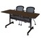 Regency Kobe Flip-Top Privacy Nesting Table W/ 2 Cadence Nest Chairs, 60 in W, 24 in L, Neo Walnut MKFTM6024NW23BK - alternate 1