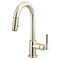 Brizo Litze Pull-Down Prep Faucet with Arc Spout, Knurled Handle Polished Nickel 63943LF-PN - alternate 2