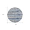 Homeroots 8' Navy Blue Beige And Ivory Round Striped Washable Indoor Outdoor Area Rug 598910 - alternate 4