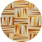 Homeroots 8' Orange Ivory And Copper Round Geometric Washable Indoor Outdoor Area Rug 598288 - alternate 4