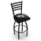Holland Bar Stool Co 30" Blk Wrinkle Wake Forest Swivel Bar Stool, Ladder Back L01430WakeFr - alternate 1