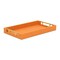 Homeroots 16" Orange And Gold Faux Shagreen Handmade Serving Tray With Handles 625650 - alternate 5