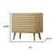 Homeroots 23" Natural Solid Wood Ribbed Texture Two Drawer Nightstand 712106 - alternate 3