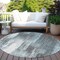Homeroots 8' Round Teal Round Abstract Washable Non Skid Indoor Outdoor Area Rug 563624 - alternate 5