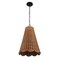 Jonathan Y Maria 16" 3-Light Coastal Bohemian Adjustable Hand-Woven Rattan Tapered Scalloped Cylinder LED Penda JYL1613A - alternate 5