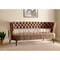 Homeroots 84" Beige Velvet Sofa With Gold Legs 488839 - alternate 3