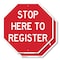 Signmission Stop Here to Register, 10 inch X 10 inch, Aluminum Metal Signs, 2PK OC-A-2PACK-10-336 - alternate 1