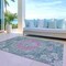 Homeroots 10' X 14' Blue Floral Medallion Washable Indoor Outdoor Area Rug 607847 - alternate 6