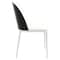 Leisuremod Tule Dining Side Chair with Leather Seat and White Powder-Coated Steel Frame, Black/White, 4PK TWCBL18W4 - alternate 5