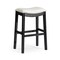 Homeroots 31" White and Black Fabric and Solid Wood Backless Bar Height Bar Chair 632364 - alternate 4