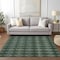 Homeroots 8' X 10' Olive Green And Charcoal Geometric Washable Indoor Outdoor Area Rug 577076 - alternate 4
