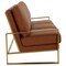 Leisuremod Jefferson Modern Design Leather Sofa with Gold Frame, Cognac Tan JAG77BR-L - alternate 2