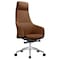 Leisuremod Celeste High-Back Office Chair in Upholstered Leather & Iron Frame with Swivel & Tilt, Dark Brown COT20DBRL - alternate 1