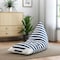 Homeroots 35" Navy Blue And White Fabric Striped Bean Bag Cover 546271 - alternate 6