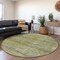 Homeroots 8' Artichoke Green Brown And Gray Round Striped Washable Indoor Outdoor Area Rug 605761 - alternate 5