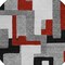 Homeroots 8' Gray Ivory And Red Round Geometric Washable Indoor Outdoor Area Rug 613213 - alternate 5