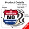 Signmission No Trespassing Shield Sign U.S. Property, 4 inch X 4 inch, Vinyl Decal, 5PK SHI-D-5PACK-4-411 - alternate 2