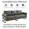 Leisuremod Lincoln Modern Leather 3-Seater Sofa with Stainless Steel Base LAB83GR-L - alternate 3