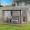 Sunjoy 10 ft. x 12 ft. Polycarbonate Roof; Aluminum and Metal Frame with Curtain and Netting A102030890 - alternate 3